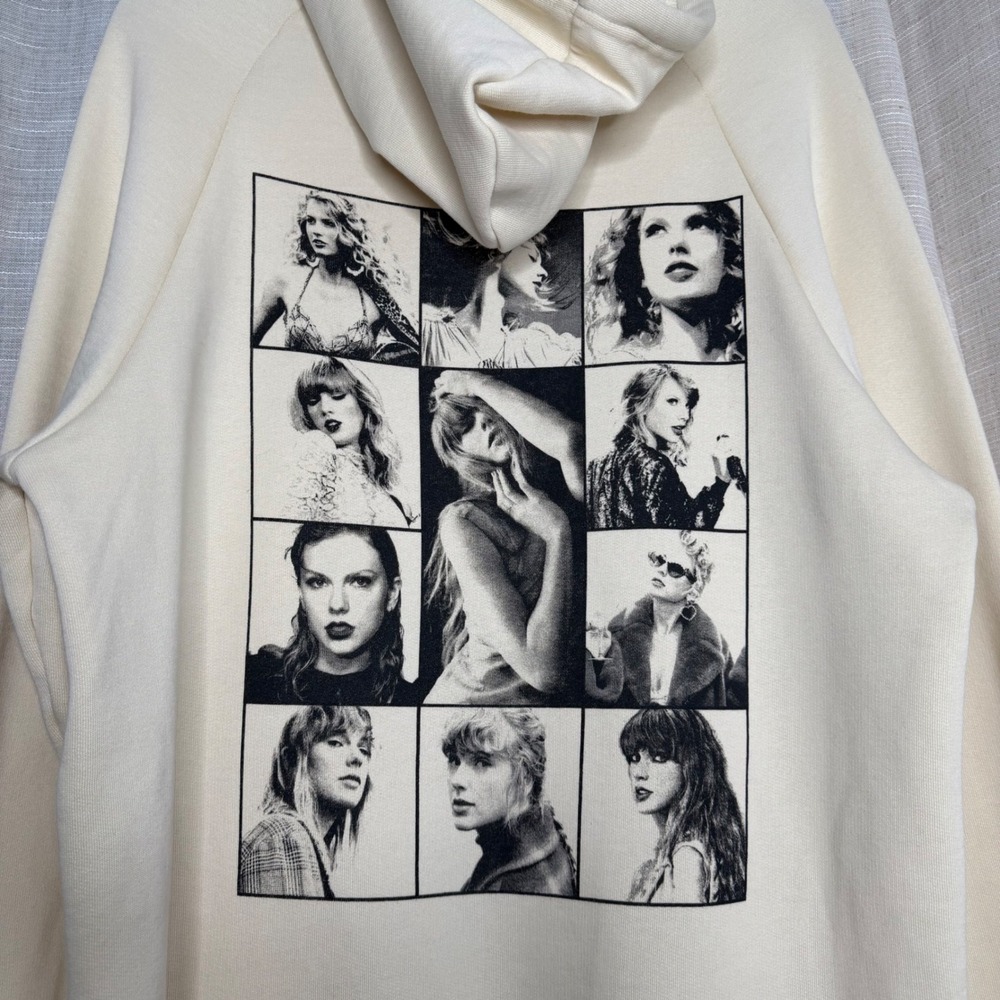 Taylor Swift Eras Tour Sweatshirt Hoodie Official Cream TTPD Graphic MEDIUM